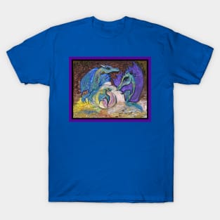 Dragon Reptile Llama Unicorn Red Monster Beast Yin Yang Blue Red Animals Beasts Monsters Dragons T-Shirt